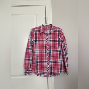 Women’s Plaid Button Top, Size M,
